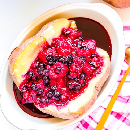 Boiled then baked potato breakfast