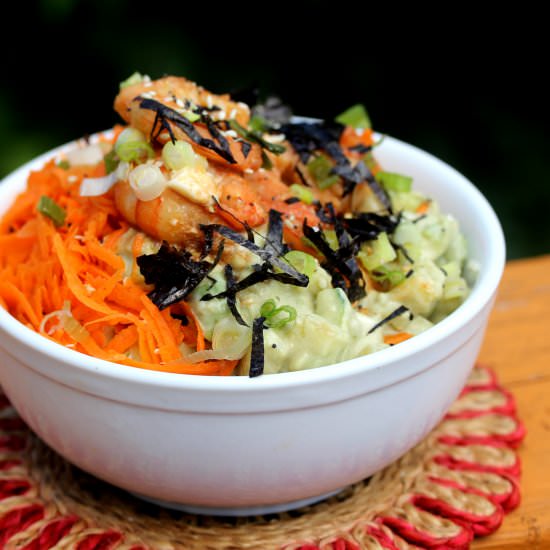 Spicy Shrimp Sushi Bowls