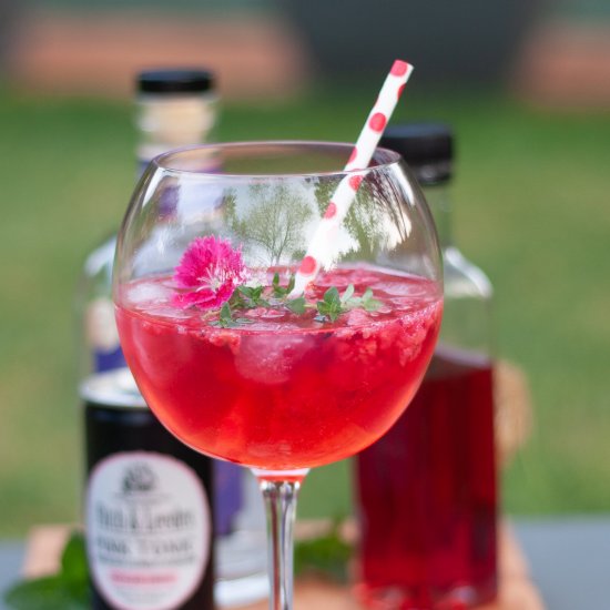 Rose cordial gin and tonic