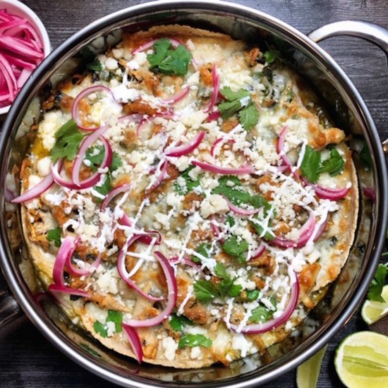 Skillet Chicken Enchilada Bake