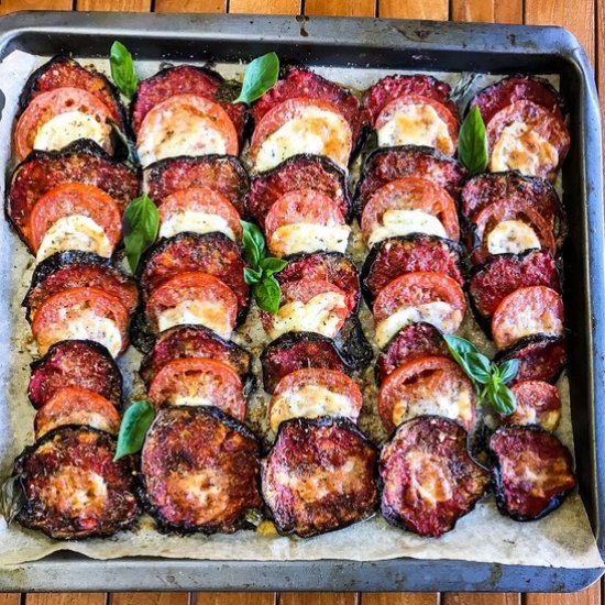 Beautiful roasted parmesan eggplant