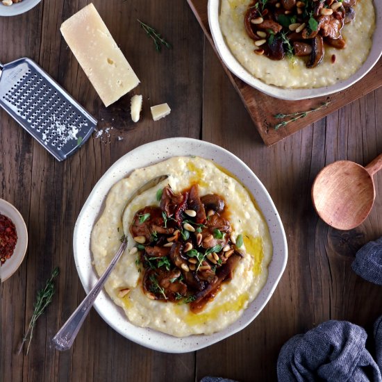 Parmesan Polenta with Thyme Mushroom