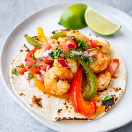 Sheet Pan Shrimp Fajitas