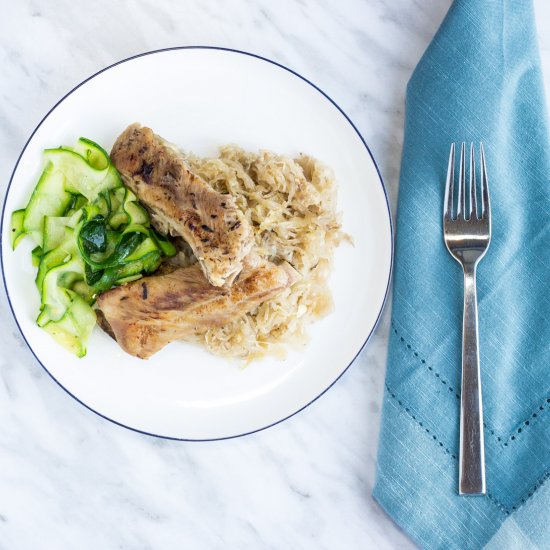 Crock Pot Ribs & Sauerkraut