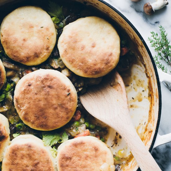 Vegetable Pot Pie+Olive Oil Biscuit