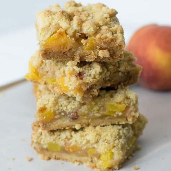 Brown Butter Peach Crumb Bars