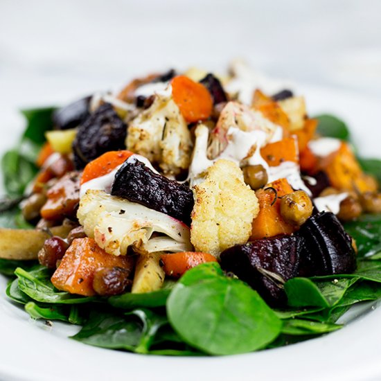 Roasted Vegetable Salad with Tahini