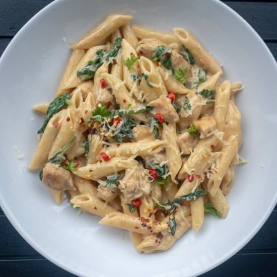 Cajun Chicken and Spinach Pasta