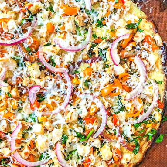 Chicken & Vegetable Low Carb Pizza