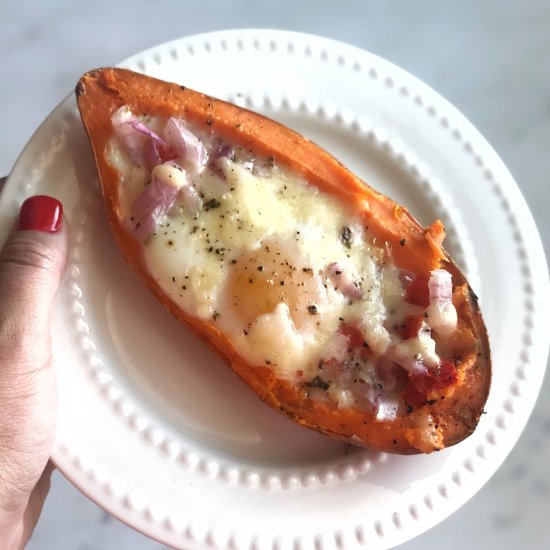 Baked Sweet Potato Egg Boats