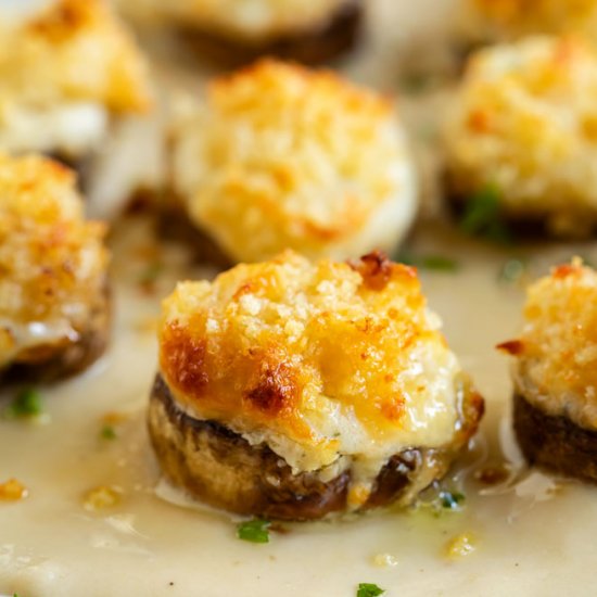 White Cheddar Stuffed Mushrooms