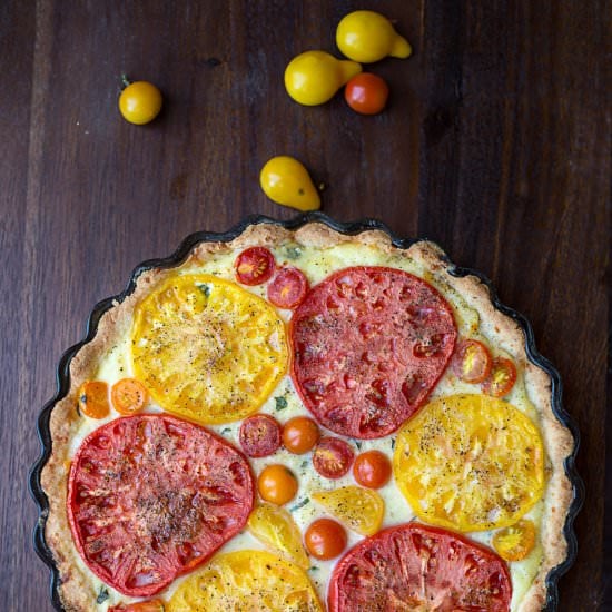 Low Carb Tomato And Cheese Pie