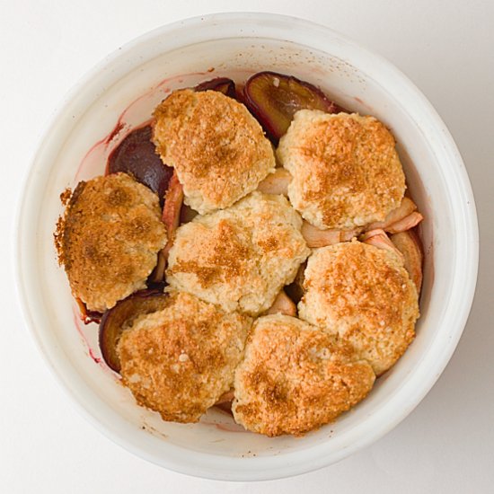 Plum and Apple Cobbler with Port