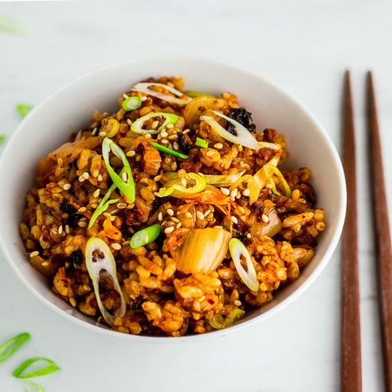 Kimchi Fried Rice with Soy Chorizo