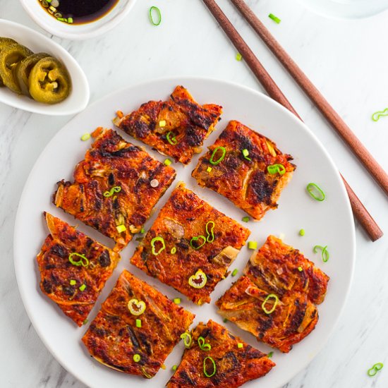 Vegan Korean Kimchi Pancakes