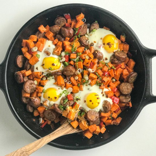 Autumn Sweet Potato Hash & Eggs