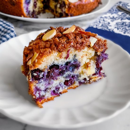 Moist Almond Blueberry Coffee Cake