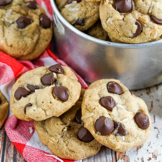 Chewy Coconut Chocolate Chip Cookie