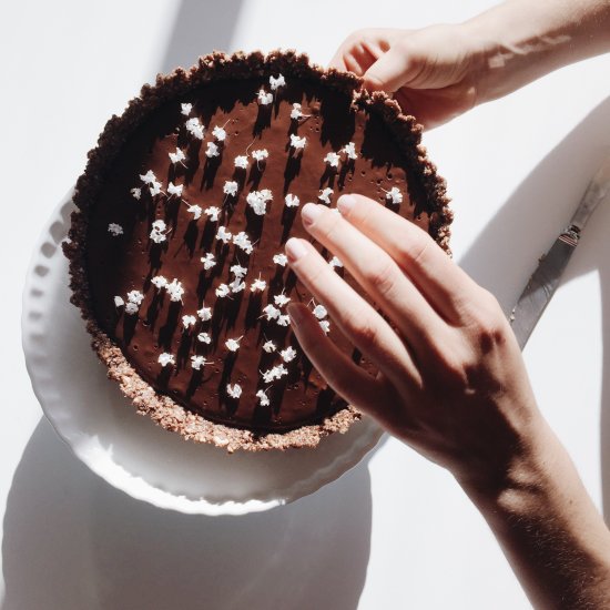 Raw Chocolate Coffee Crusted Tart