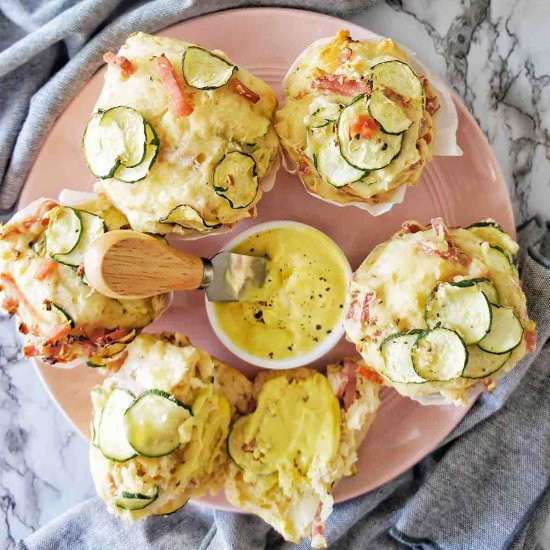 Zucchini and Ham Muffins