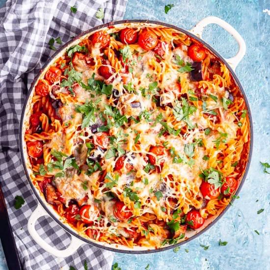 Aubergine Pasta Bake with Balsamic