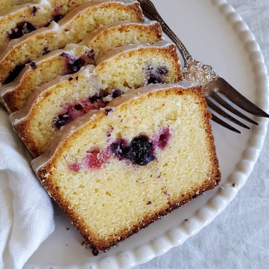 Madeira Cake with Mixed Berries