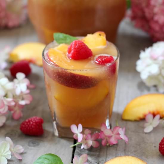 peach + brandy tropical sangria