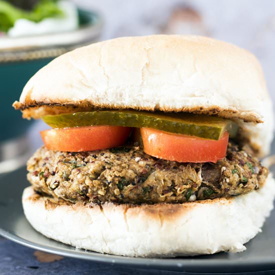 Vegan potato quinoa burgers