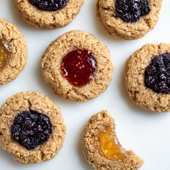 Healthy Vegan Thumbprint Cookies