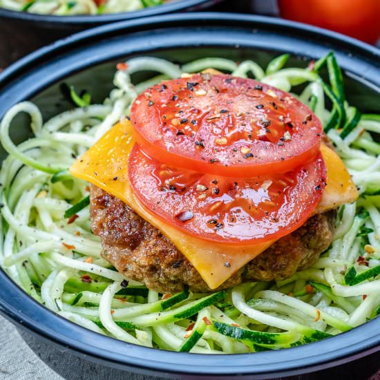 Low Carb Turkey Burgers with Zoodle