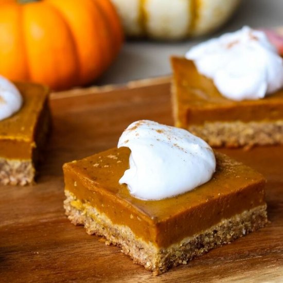 Vegan Gluten-Free Pumpkin Pie Bars