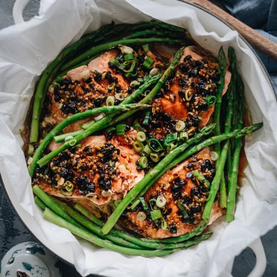 Steamed Salmon in Black Bean Sauce