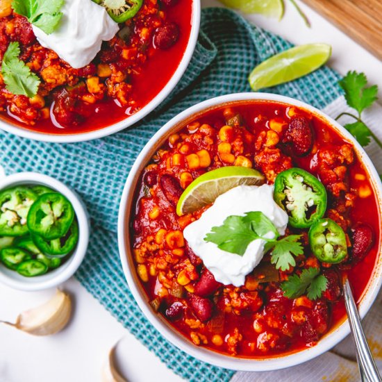 Easy Turkey Chili (One-Pot/30min)