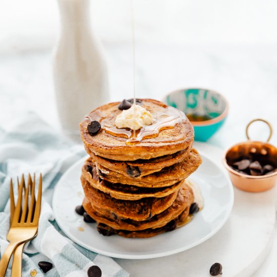 Pumpkin Chocolate Chip Pancakes