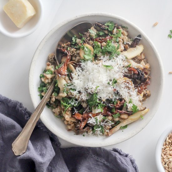 Farro Risotto with Mushrooms