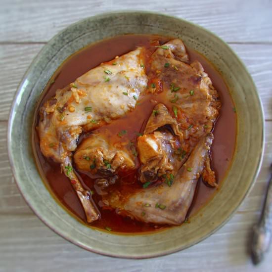 Stewed rabbit with spices