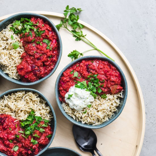 Beetroot Dal with Apples