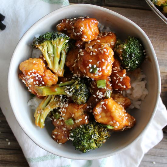 Sesame Chicken and Broccoli