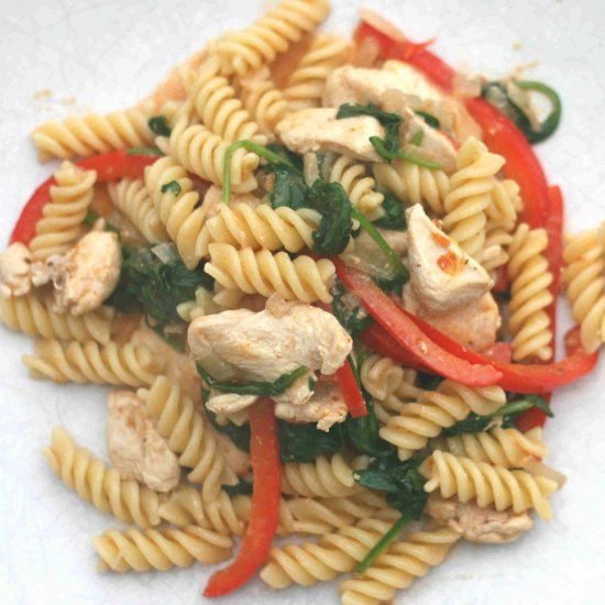 Chicken and red pesto pasta