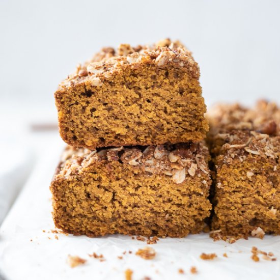 Pumpkin Oat Pecan Coffee Cake