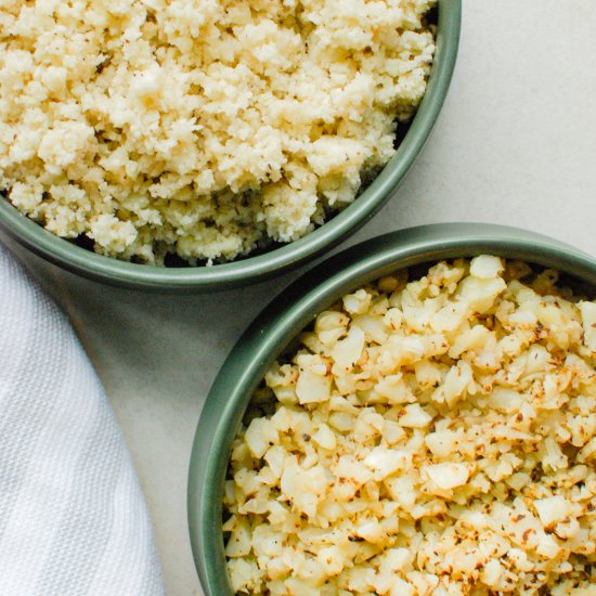 Cauliflower Rice- 2 Ways!