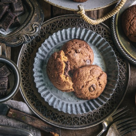 Nutella Stuffed Chocolate Cookies