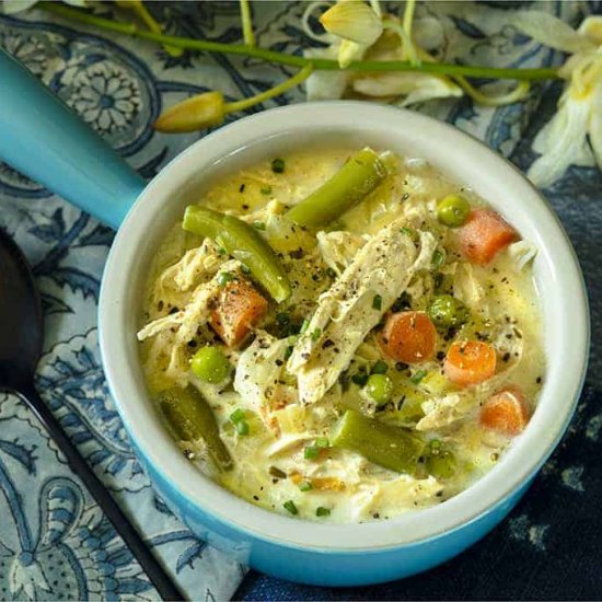 Low Carb Chicken Pot Pie Soup