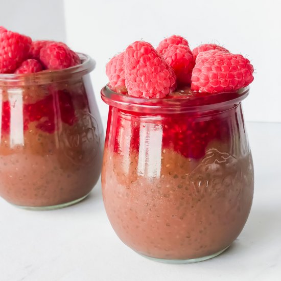 Chocolate Raspberry Chia Pudding