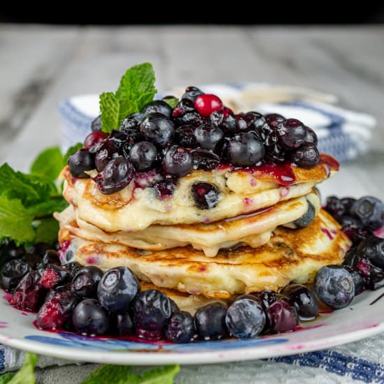 Cream Cheese Blueberry Pancakes