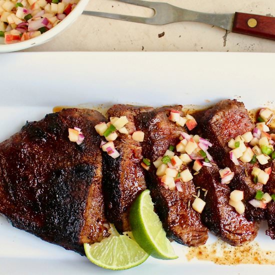 Steak with Apple Jalapeño Salsa