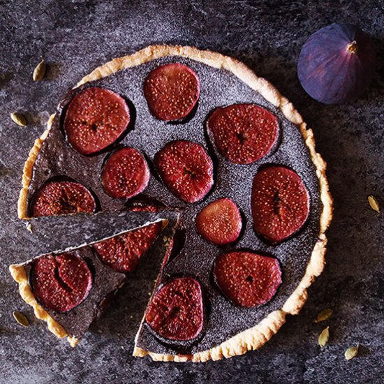 Rustic Fig and Chocolate Tart