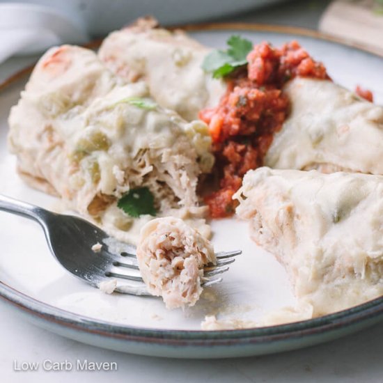 Creamy White Chicken Enchiladas