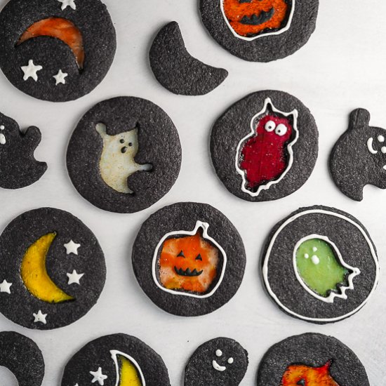 Halloween Windowpane Cookies