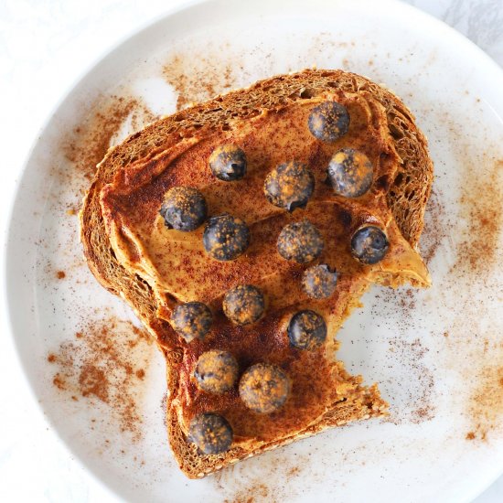 Peanut Butter Blueberry Toast